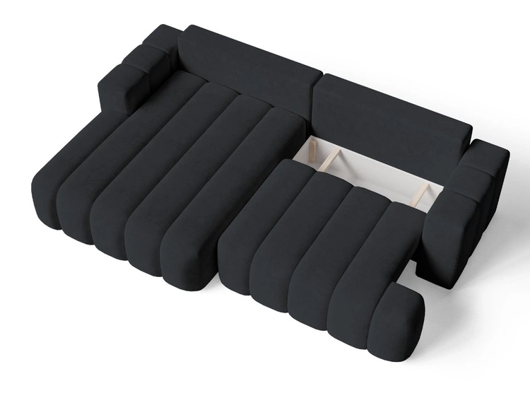 Narożnik L Lewy z funkcją spania i pojemnikiem Caleo Czarny