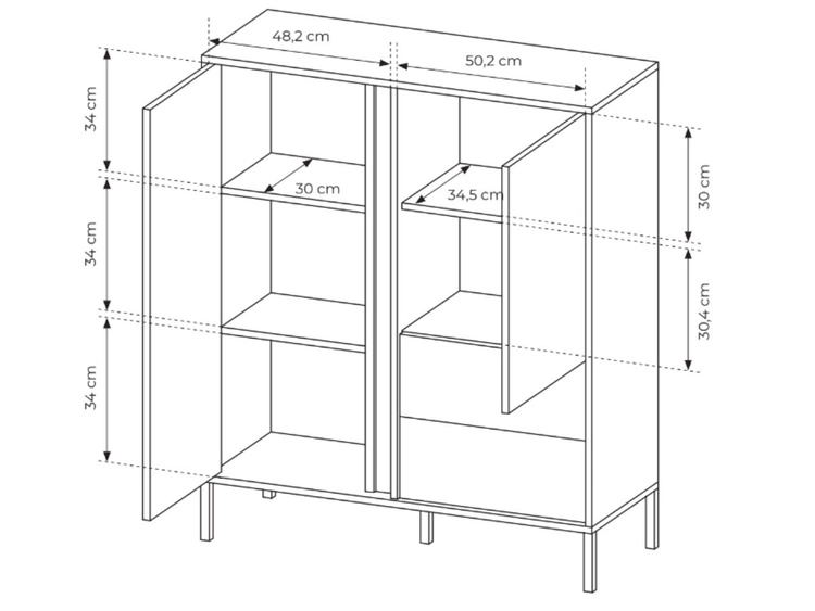 Komoda z drzwiami i szufladami Dego Beżowa