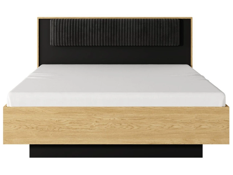 Łóżko drewniane z pojemnikiem 160x200 Bolzano Dąb Bałtycki, Czarne