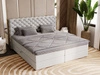 Łóżko kontynentalne z pojemnikiem na pościel 160x200 Bergamo jasnoszare