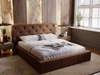 Łóżko tapicerowane z pojemnikiem i stelażem 140x200 Milano Brązowe