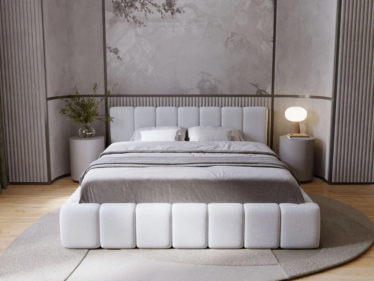 Łóżko tapicerowane z pojemnikiem i stelażem 120x200 Orio Szary