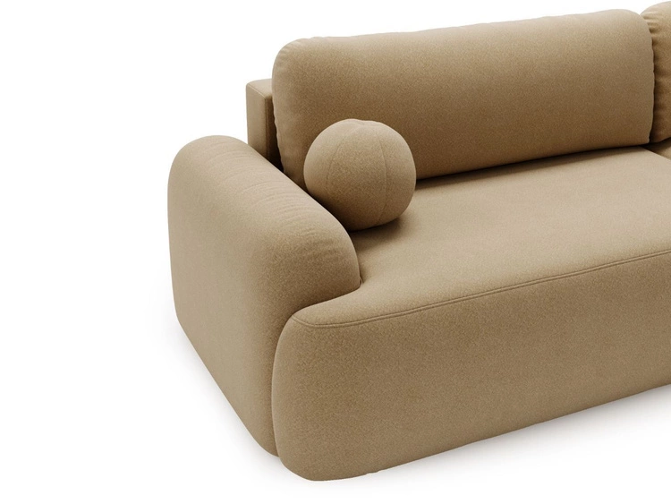 Narożnik L Prawy z funkcją spania i pojemnikiem Aurio Jasny brązowy