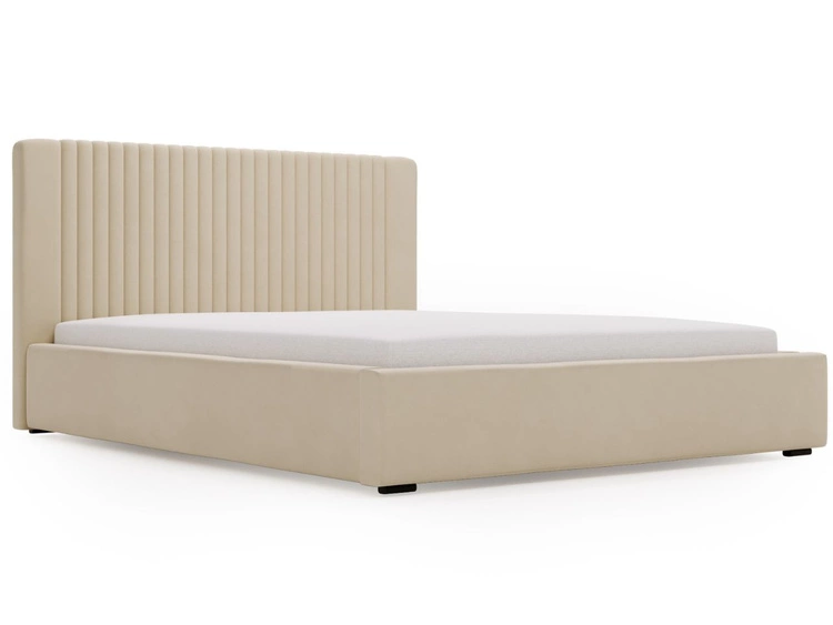 Łóżko tapicerowane z pojemnikiem i stelażem 160x200 Malmo Beżowe