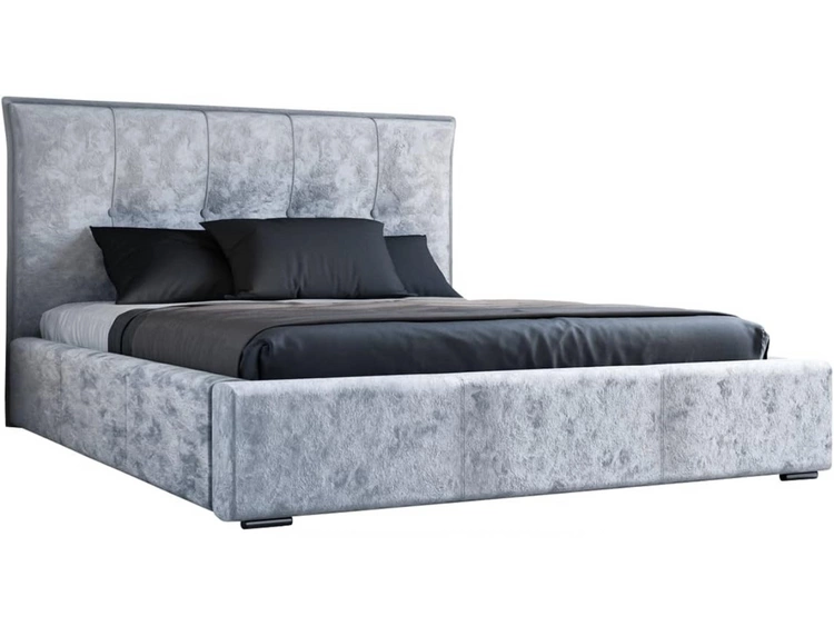 Łóżko tapicerowane z pojemnikiem i stelażem 180x200 Valencia Jasny szary