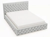 Łóżko tapicerowane z pojemnikiem i stelażem 180x200 Velutto Jasny szary