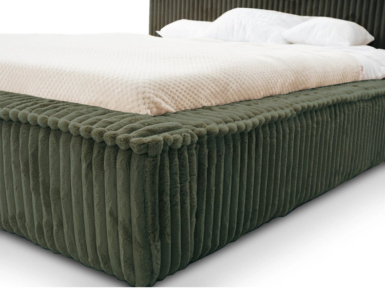 Łóżko tapicerowane z pojemnikiem i stelażem 120x200 Lago Zielone