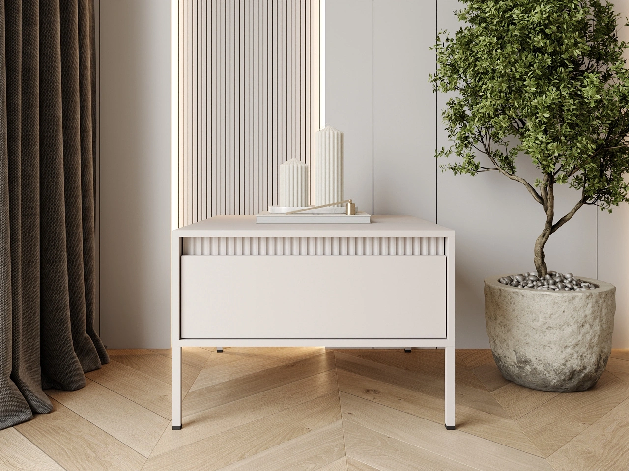 Stolik kawowy z szufladą Sorano Beżowy