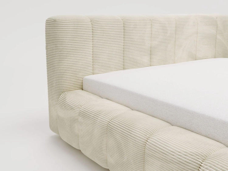 Łóżko tapicerowane z pojemnikiem na pościel 160x200 Ibiza Kremowy