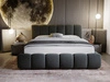 Łóżko tapicerowane bez pojemnika ze stelażem 200x200 cm Cloud Ciemny szary