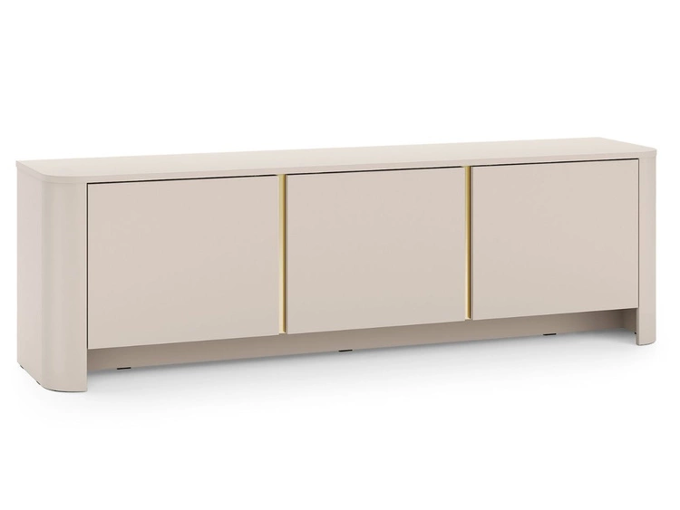 Szafka RTV ze złotą listwą dekoracyjną do salonu Brillo Kaszmir