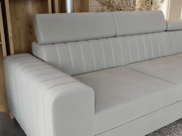 Narożnik z funkcją spania i pojemnikiem Berona prawy Szary