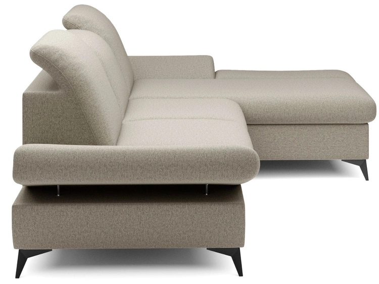 Narożnik L Prawy z funkcją spania i pojemnikiem Hannover Jasnobrązowy