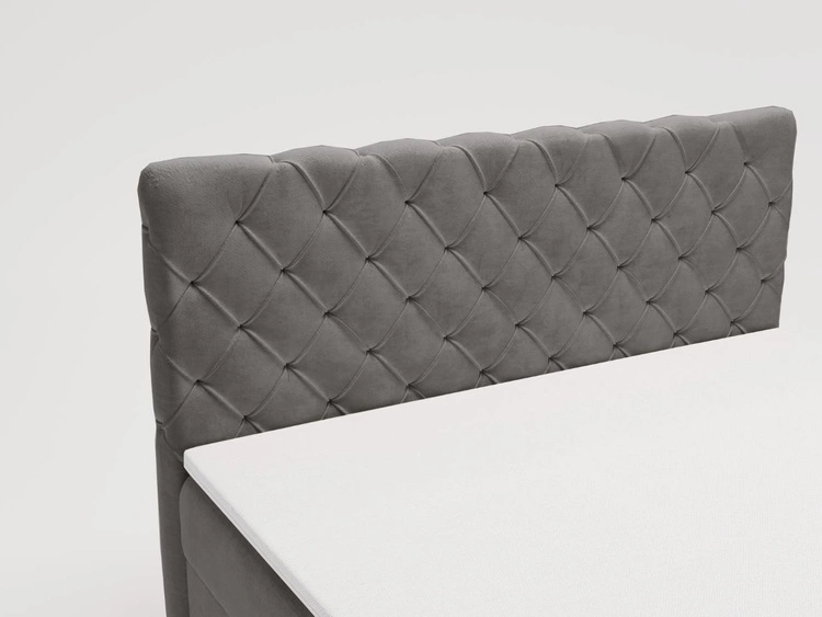 Łóżko kontynentalne z pojemnikiem na pościel 140x200 Lunaris Ciemnoszare