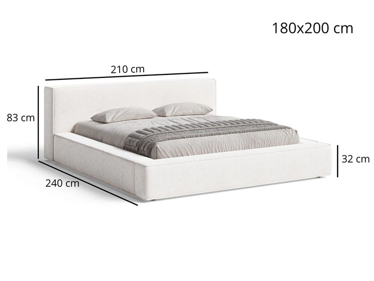 Łóżko tapicerowane z pojemnikiem i stelażem 180x200 Mali Zielone