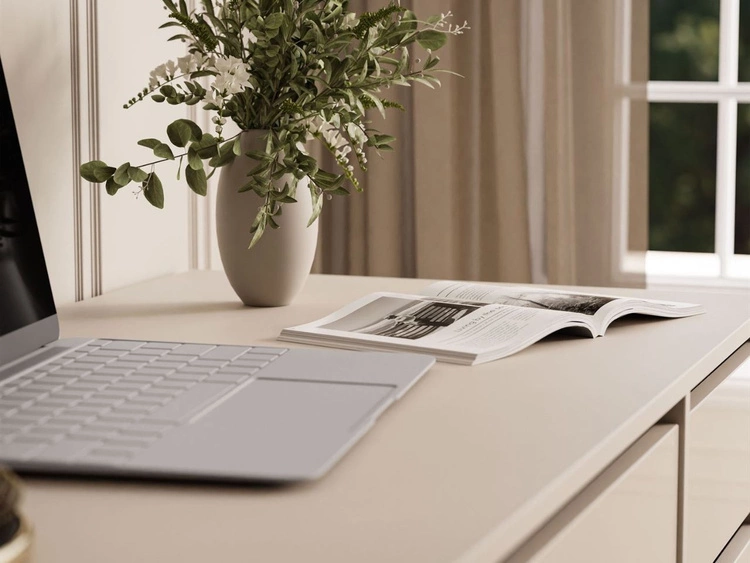 Biurko z pięcioma szufladami Melo kaszmir połysk