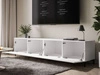 Szafka RTV pod telewizor z drzwiczkami na czarnych nóżkach 200 cm Nodoo Biały połysk