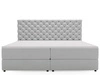 Łóżko kontynentalne z pojemnikiem na pościel 200x200 Bergamo jasnoszare