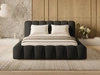 Łóżko tapicerowane z pojemnikiem i stelażem 180x200 Averia Czarny