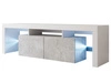 Wisząca szafka RTV pod telewizor z drzwiczkami z nadstawką Nodoo Biały połysk