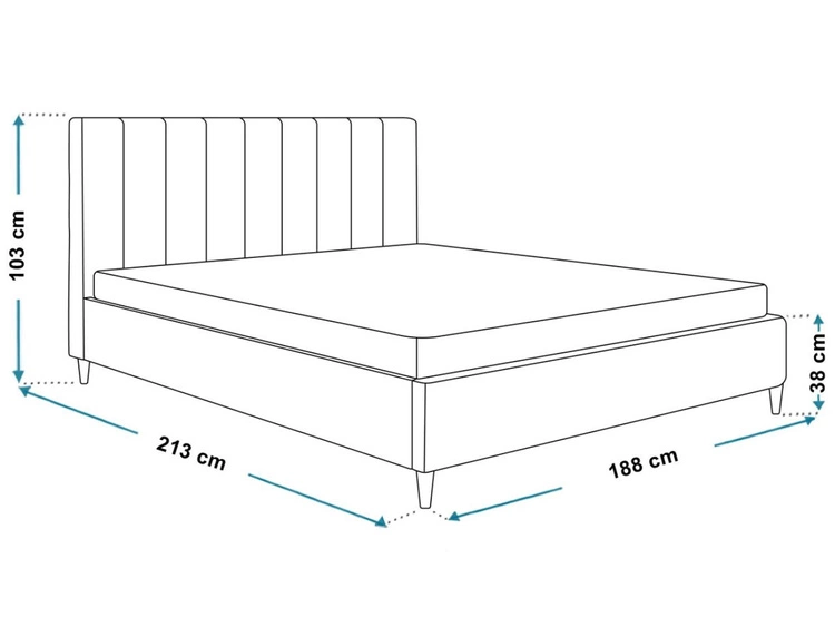 Łóżko tapicerowane ze stelażem 180x200 Snazi Szary