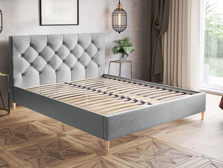 Łóżko tapicerowane ze stelażem 120x200 Tril Czarne