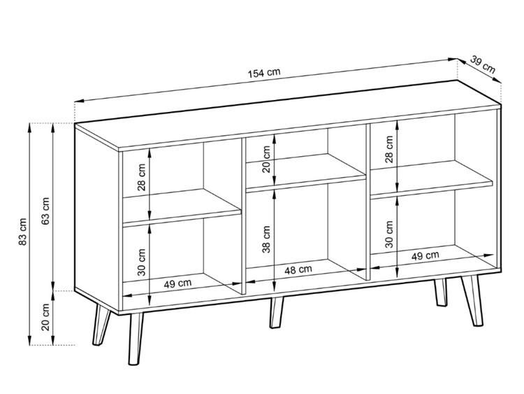 Komoda z drzwiami 154 cm Astro Czarny
