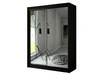 Szafa przesuwna 150 cm z lustrem i oświetleniem LED Luzio Czarna