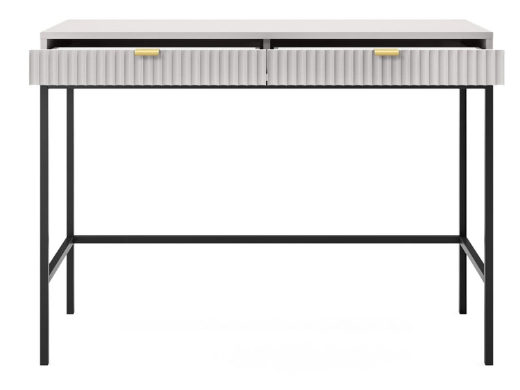 Toaletka z złotymi metalowymi nogami Amber szara