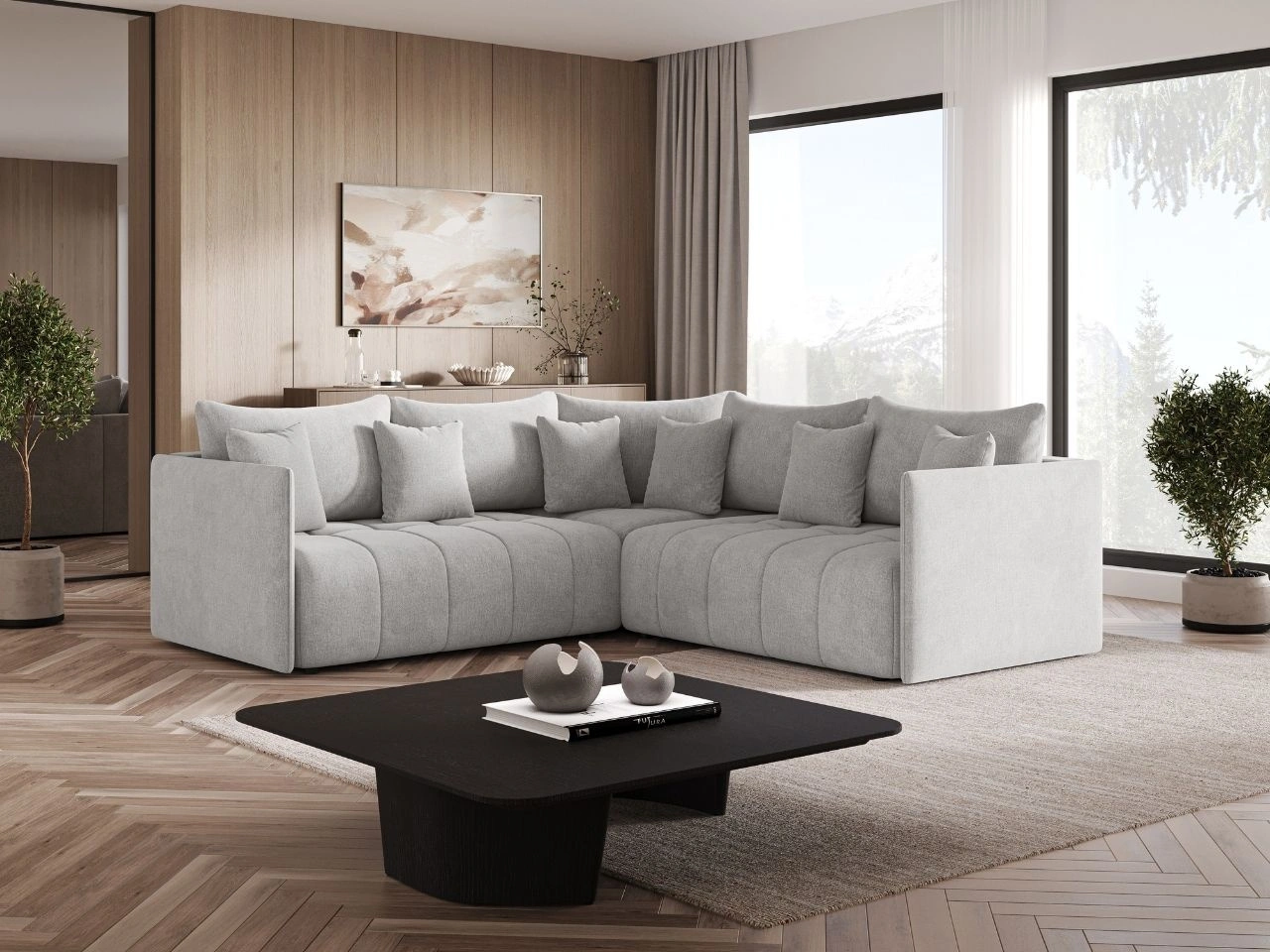 Narożnik L uniwersalny z funkcją spania i pojemnikiem Ardi L Jasny szary