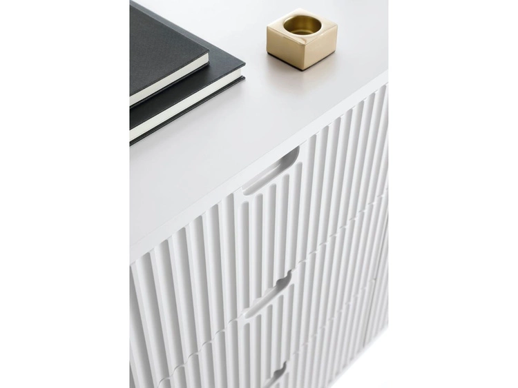 Komoda z drzwiami i szufladami na złotych nogach Viva Biały