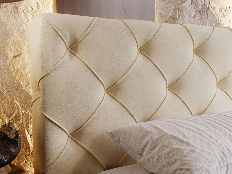 Łóżko tapicerowane z pojemnikiem i stelażem 120x200 Milano Beżowe