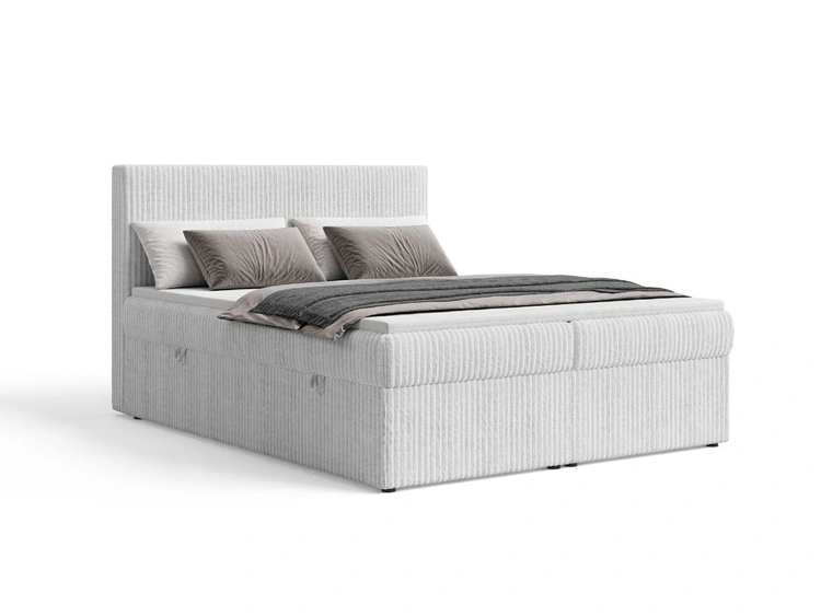 Łóżko kontynentalne z pojemnikiem na pościel 160x200 Brisa Szare