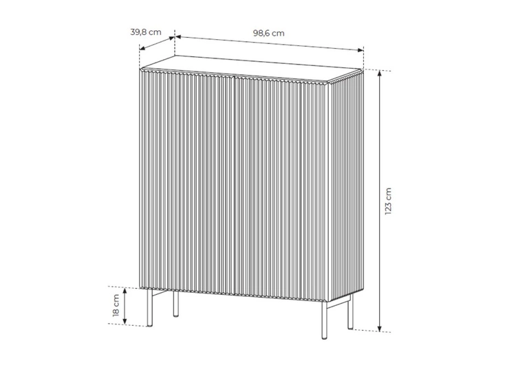Komoda dwudrzwiowa wysoka Qualita Kaszmirowa