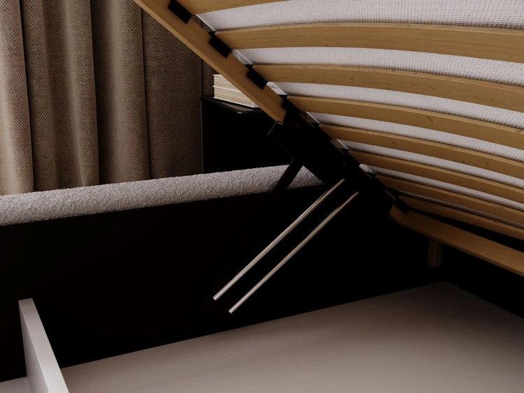 Łóżko tapicerowane z pojemnikiem i stelażem 180x200 Palermo Jasnoszare