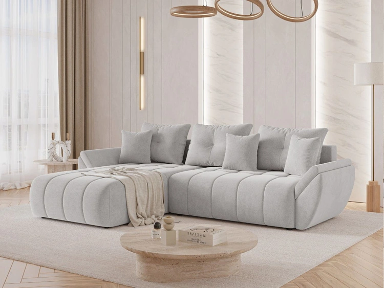 Narożnik L uniwersalny z funkcją spania i pojemnikiem Decor Szary