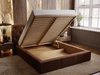 Łóżko tapicerowane z pojemnikiem i stelażem 200x200 Milano Brązowe