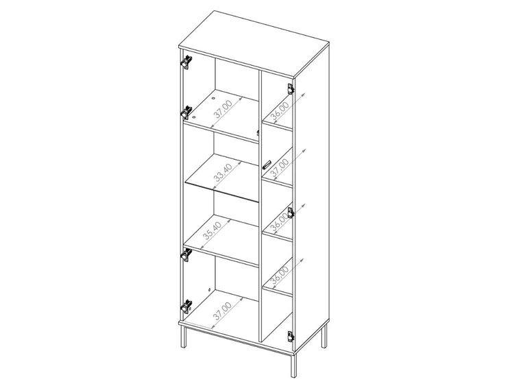 Witryna stojąca do salonu Soroko Czarna