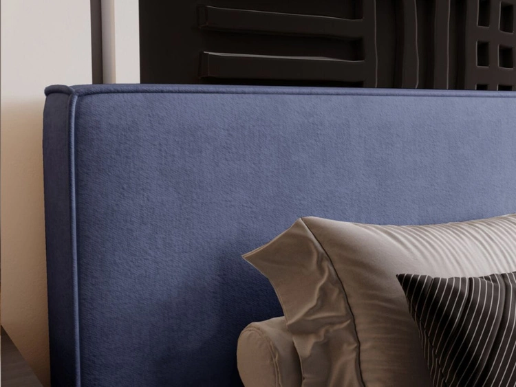 Łóżko tapicerowane z pojemnikiem i stelażem 120x200 Monaco Niebieskie