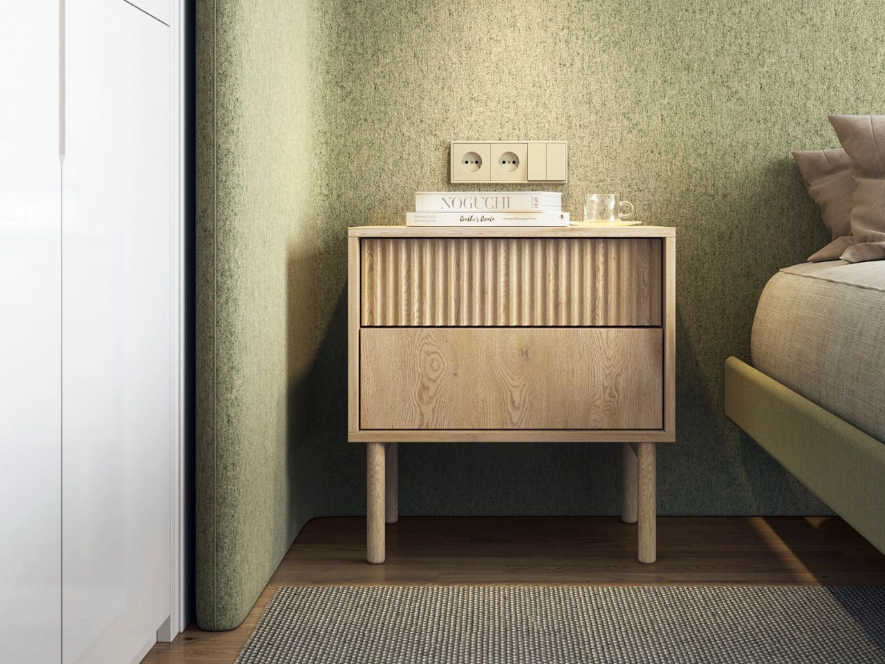 Stolik nocny z szufladami Gradimento Dąb Cremona