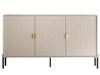 Komoda trzydrzwiowa szeroka, ze złotymi uchwytami Orlean kaszmir mat