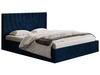 Łóżko tapicerowane z pojemnikiem i stelażem 160x200 Corti Ciemny niebieski