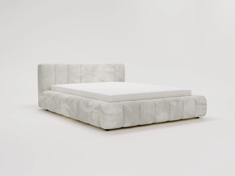 Łóżko tapicerowane z pojemnikiem na pościel 180x200 Ibiza Szare