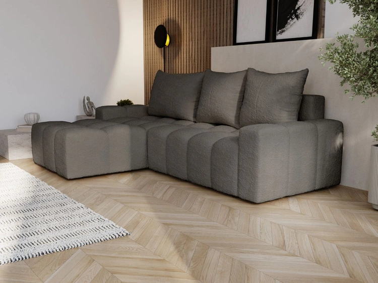 Narożnik L uniwersalny z funkcją spania i pojemnikiem Bresso Ciemnoszary