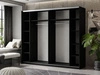 Szafa dwudrzwiowa z drzwiami przesuwnymi 244 cm Nuveo Czarny połysk 