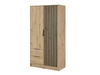 Szafa dwudrzwiowa z drzwiami uchylnymi 105 cm Macron Dąb Artisan z lamelami 