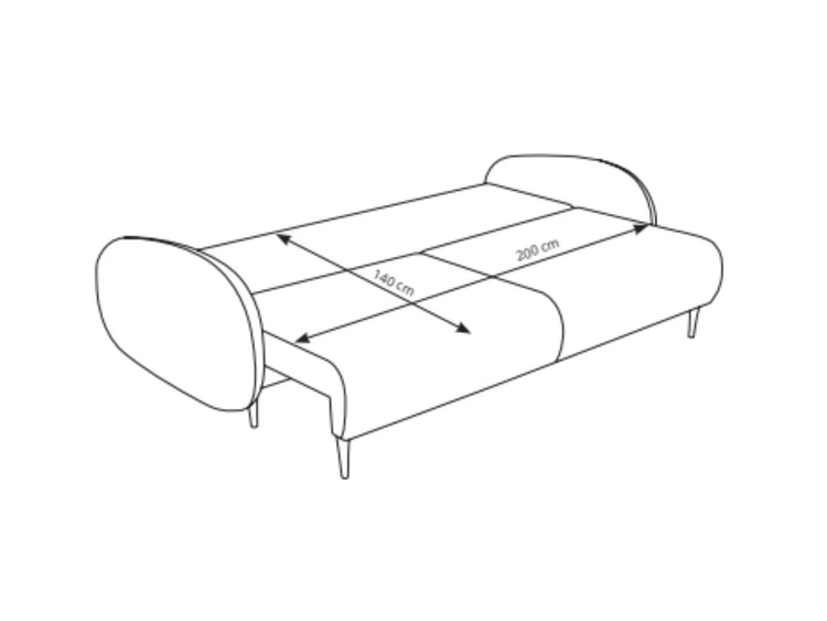 Kanapa z funkcją spania i pojemnikiem na pościel Alta Szara