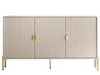 Komoda trzydrzwiowa szeroka, ze złotymi uchwytami i nogami Orlean kaszmir mat