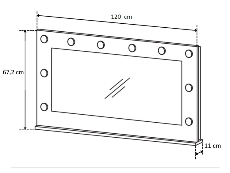 Toaletka z lustrem Anes Antracyt