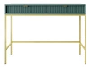 Toaletka ze złotymi metalowymi nogami Amber zielona